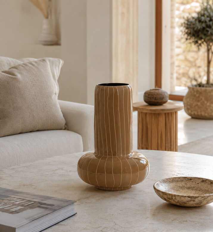 Light and Living Asano Mushroom-shape Ribbed Vase, Packshot View