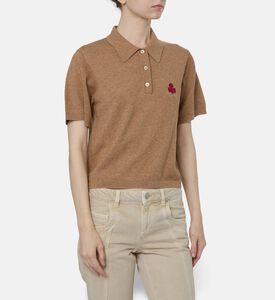 Isabel Marant Althea Embroidered Logo-detail Knit Polo Shirt, Model View