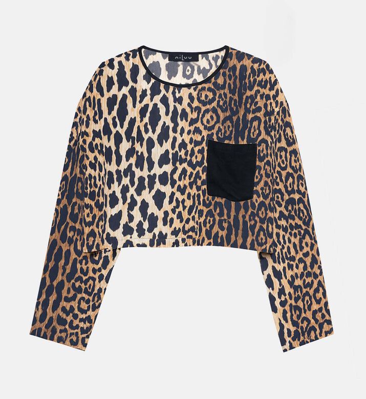 Niluu Leopard-print Long-sleeve Top, Packshot View