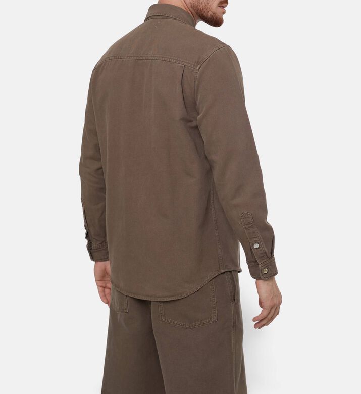 Samsoe Button Closure Patch Pocket Shirt, Model View