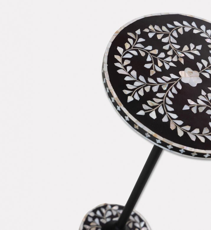 Home Deco and More Round Terrazzo-effect Side Table, Black, Packshot View