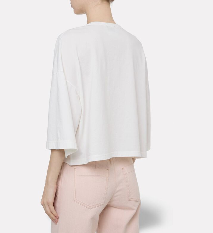 Forte-Forte Oversized Logo-embroidery T-shirt, Model View