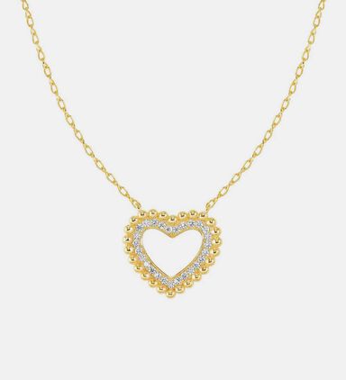 Lovecloud Cubic Zirconia Heart Charm Silver Necklace