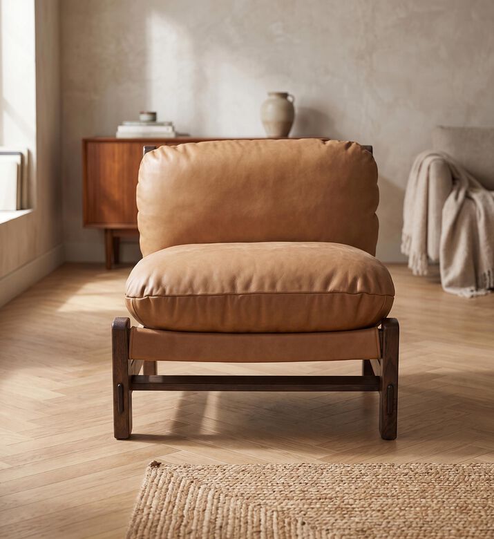 PH Collection Brazil Contemporary Leather Chair, Packshot View