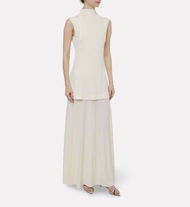 Jil Sander Viscose Crepe High-neck Dress, Model View