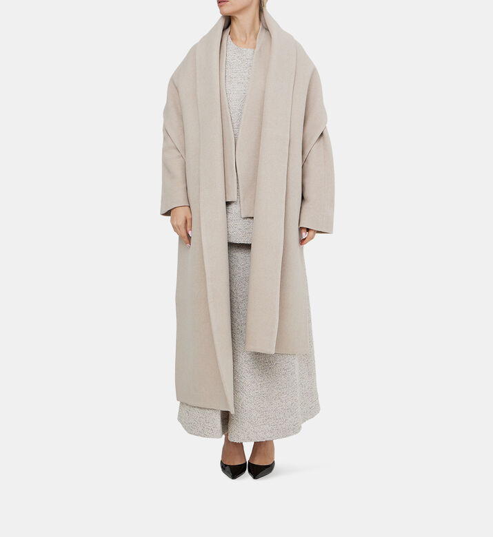 Tamuna Scarf Short Wool Coat