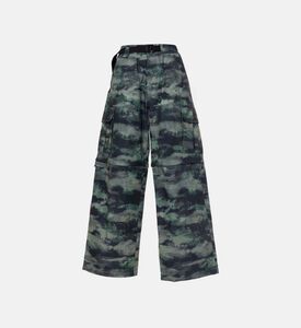 بنطال كارجو ديناميكي للرياضيين بمزيج قطن