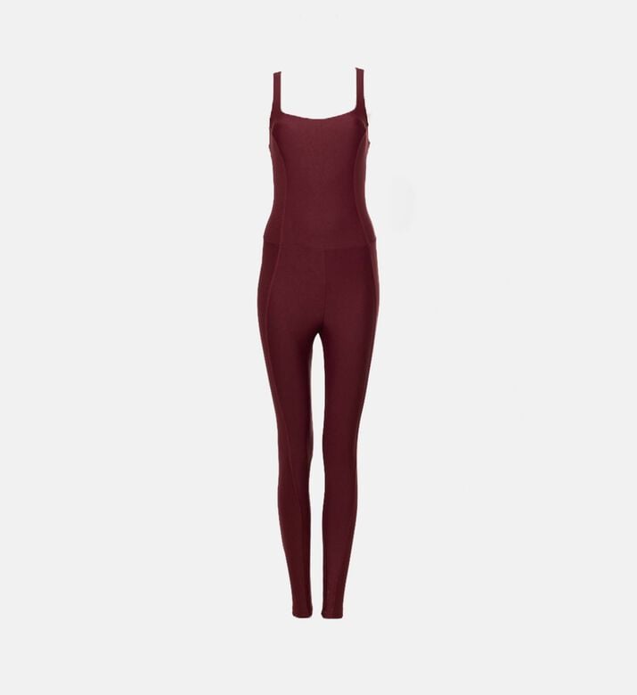 LIVE! Full-length Sculpting Jumpsuit, Red-wine, S, Packshot View