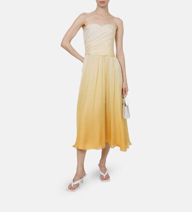 Gradient Strapless Midi Dress