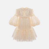 Gold Tulle Hand-sewn Beading Dress