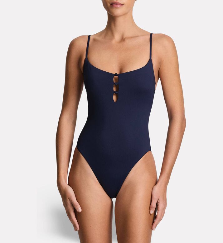 Ralph Lauren Knotted Keyhole One-piece Swimsuit, Model View