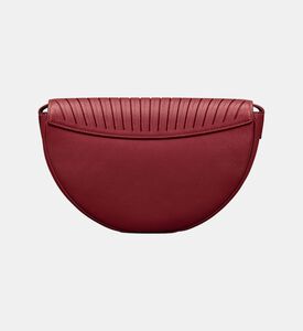 Camille Fournet Astral Calf Leather Pleated Half-moon Handbag, Burgundy, Packshot View