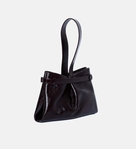 حقيبة كلاتش يد جلد مشدود بقطعة معدنية