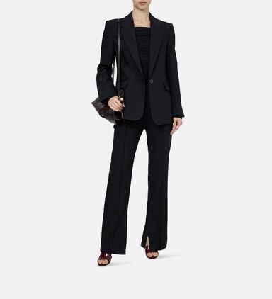 Single-button Notched Lapel Blazer