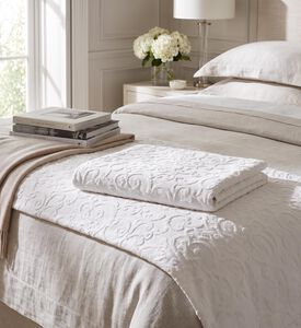 Philipp Plein Rectangular Shape Bed Cover, White, 270x260-cm, Packshot View