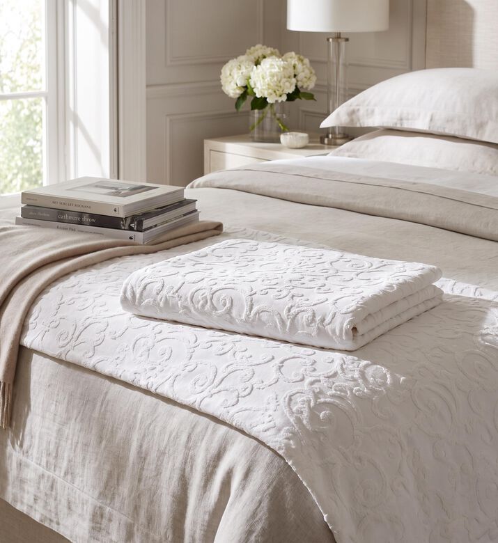 Philipp Plein Rectangular Shape Bed Cover, White, 270x260-cm, Packshot View