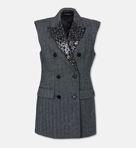 Karl Lagerfeld Contrast Collar Tailored Vest, Packshot View