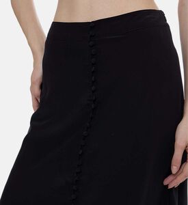Button-front Closure A-line Midi Skirt