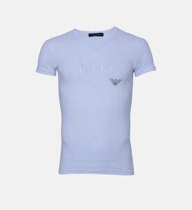 تي شيرت قطني مطرز بالشعار