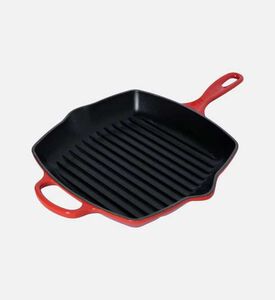 Le Creuset Grillit Cast Iron Square Skillet, Red, 26-cm, Packshot View