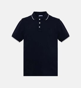 قميص بولو قطن بحواف متباينة