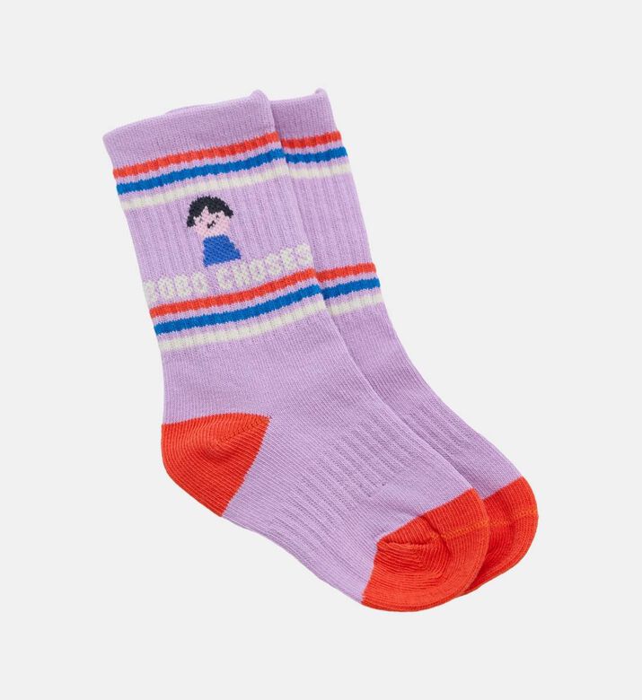 Bobo Choses Character Design Ribbed Striped Socks, Packshot View Bobo Choses Character Design Ribbed Striped Socks, Packshot View
