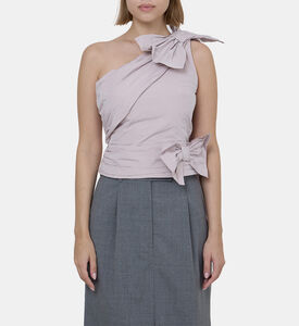 قميص بكتف واحد منسدل وعقد