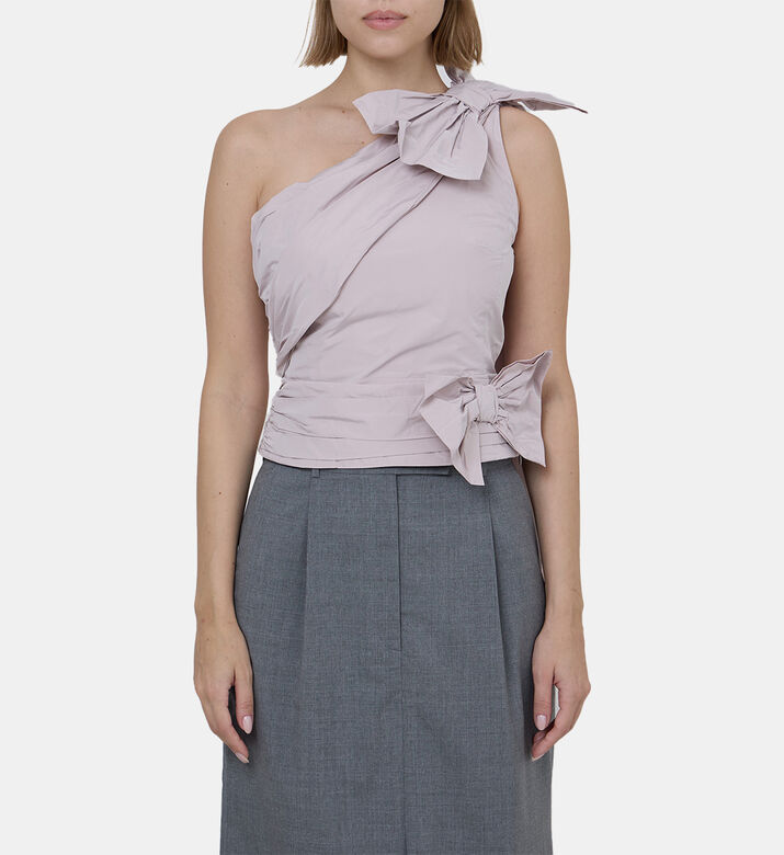 قميص بكتف واحد منسدل وعقد