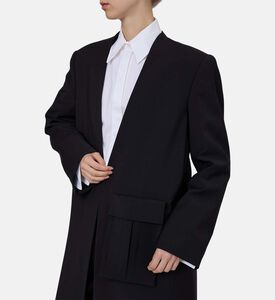 Long-sleeve V-neck Regular-fit Coat