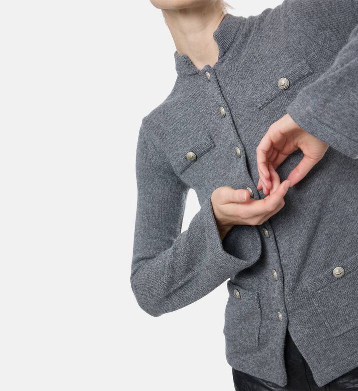 Zadig et Voltaire Button Closure Wide Sleeve Cardigan, Model View