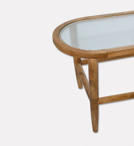 Home Deco and More Oval-shape Capsule-top Table, Light-brown, 43x37-cm, Packshot View