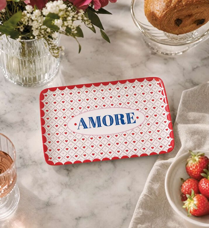 Easy Life Amour Porcelain Handled Tray, Model View