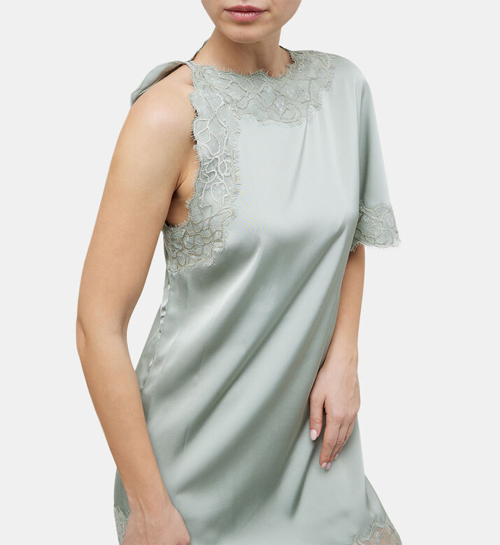 فستان ميل بكتف واحد متوسط الطول