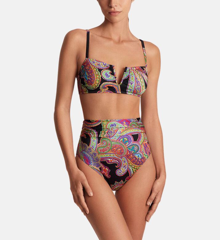 Paisley-print Bandeau Bikini Top
