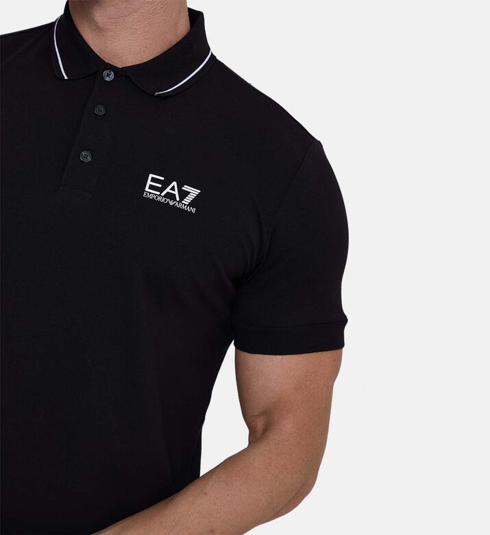 Contrasting Collar Trim Polo Shirt