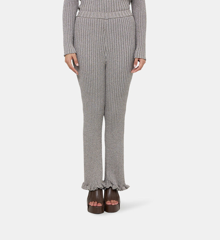 Lurex Cote Ribbed Flared Pants Lurex Cote Ribbed Flared Pants