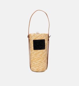 Straw Leather Strap Bottle Holder Straw Leather Strap Bottle Holder
