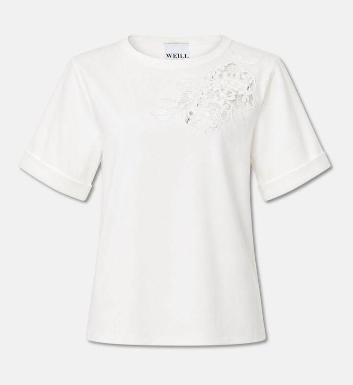 Weill Lace-applique Embroidered T-shirt, Packshot View