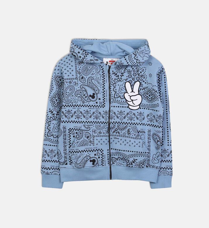 All-over Paisley-print Hooded Cardigan