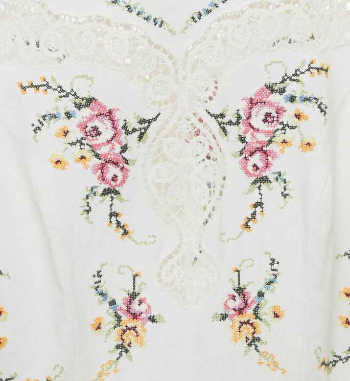 Zimmerman Zimmermann Embroidered Lace Trim Linen Mini Dress, Packshot View