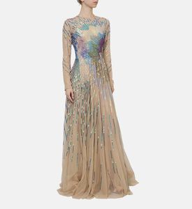 Sequin Embellished Flared Gown