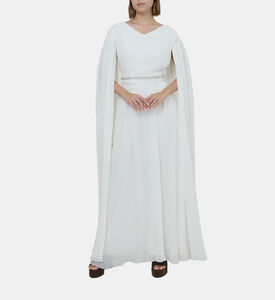 فستان واسع بحزام مزخرف بطيات