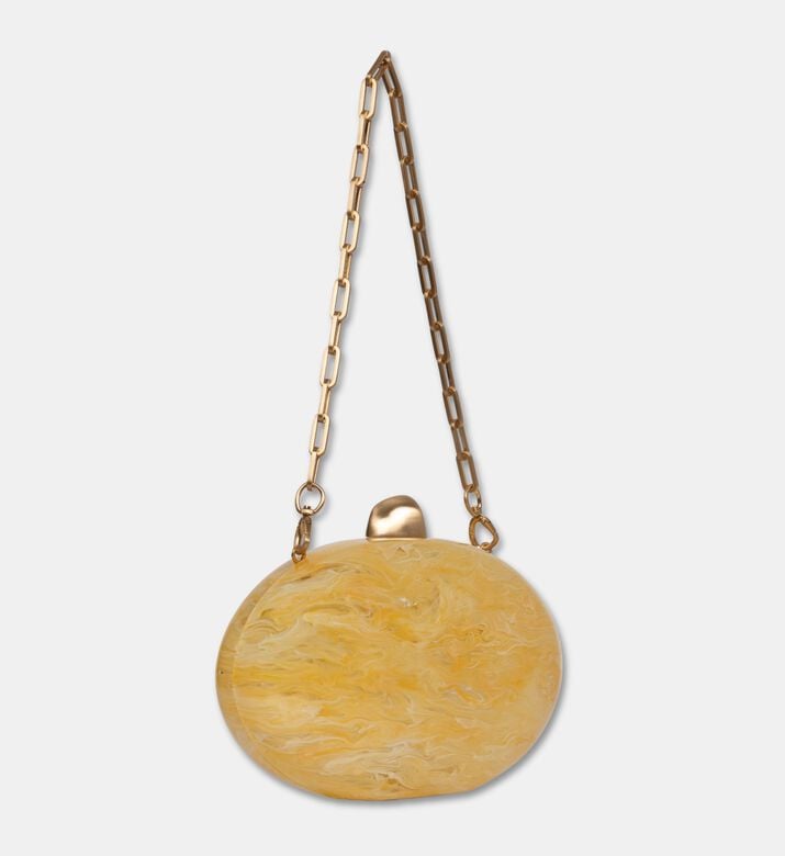 Cult Gaia Eviana Oval Acrylic Clutch, Yellow, Packshot View