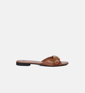 Leather Open-toe Slippers