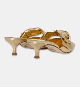 Atana Tinfoil Metallic Gold Side Tie Mules, Packshot View