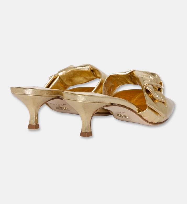 Atana Tinfoil Metallic Gold Side Tie Mules, Packshot View