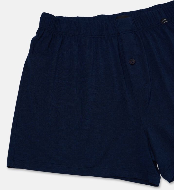 Hanro Logo-detail Elasticated Knit Boxers, Navy, S, Packshot View