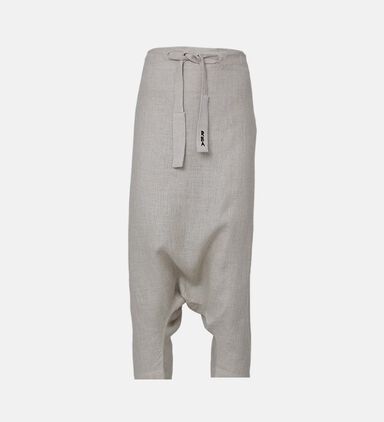 Bohemian-inspired Linen Drop-crotch Pants