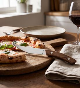 Legnoart Napoli Steel Pizza Knife Set, Camel, Model View
