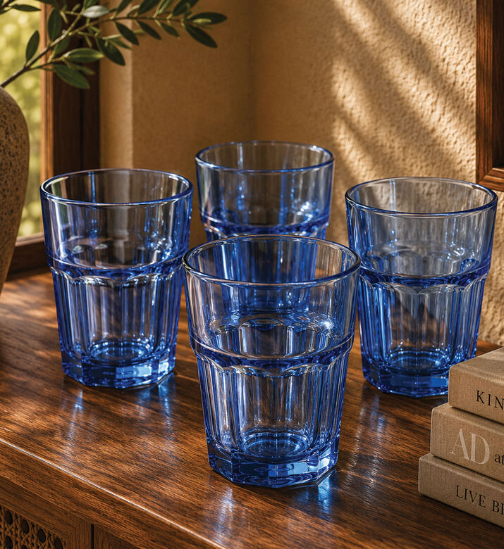 Home Deco and More Double Injection Clear Arc Tumbler, Navy, Packshot View